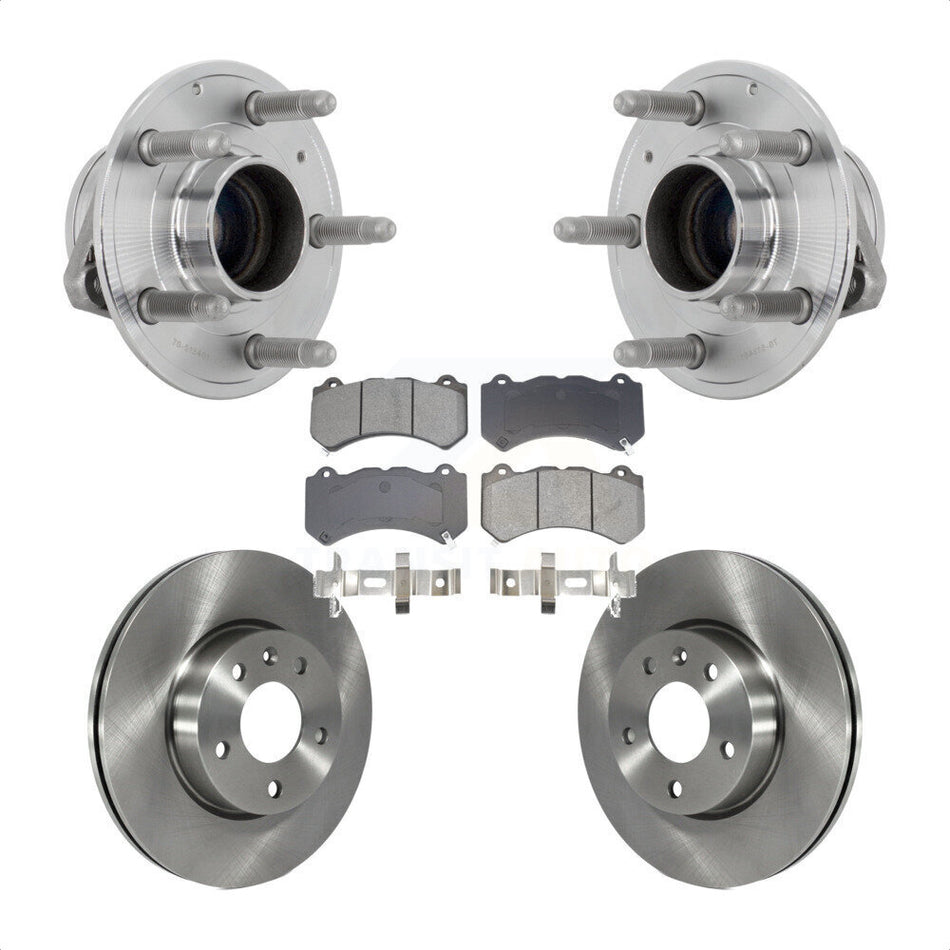 Front Hub Bearing Brake Rotor Pad Kit For 17 Cadillac ATS With 300mm Diameter KBB-132306