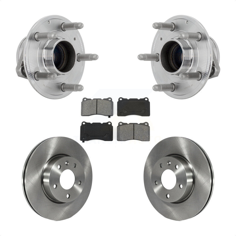 Front Hub Bearing Assembly Disc Brake Rotor & Pad Kit For 2019 Cadillac ATS Base with RWD KBB-132307
