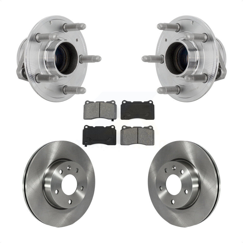 Front Hub Bearing Assembly Disc Brake Rotor & Pad Kit For 2019 Cadillac ATS Base with RWD KBB-132307