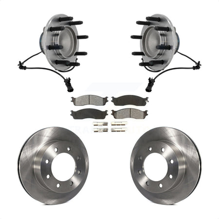 Front Hub Bearing Assembly Disc Brake Rotors And Pads Kit For Dodge Ram 1500 3500 2500 KBB-132308