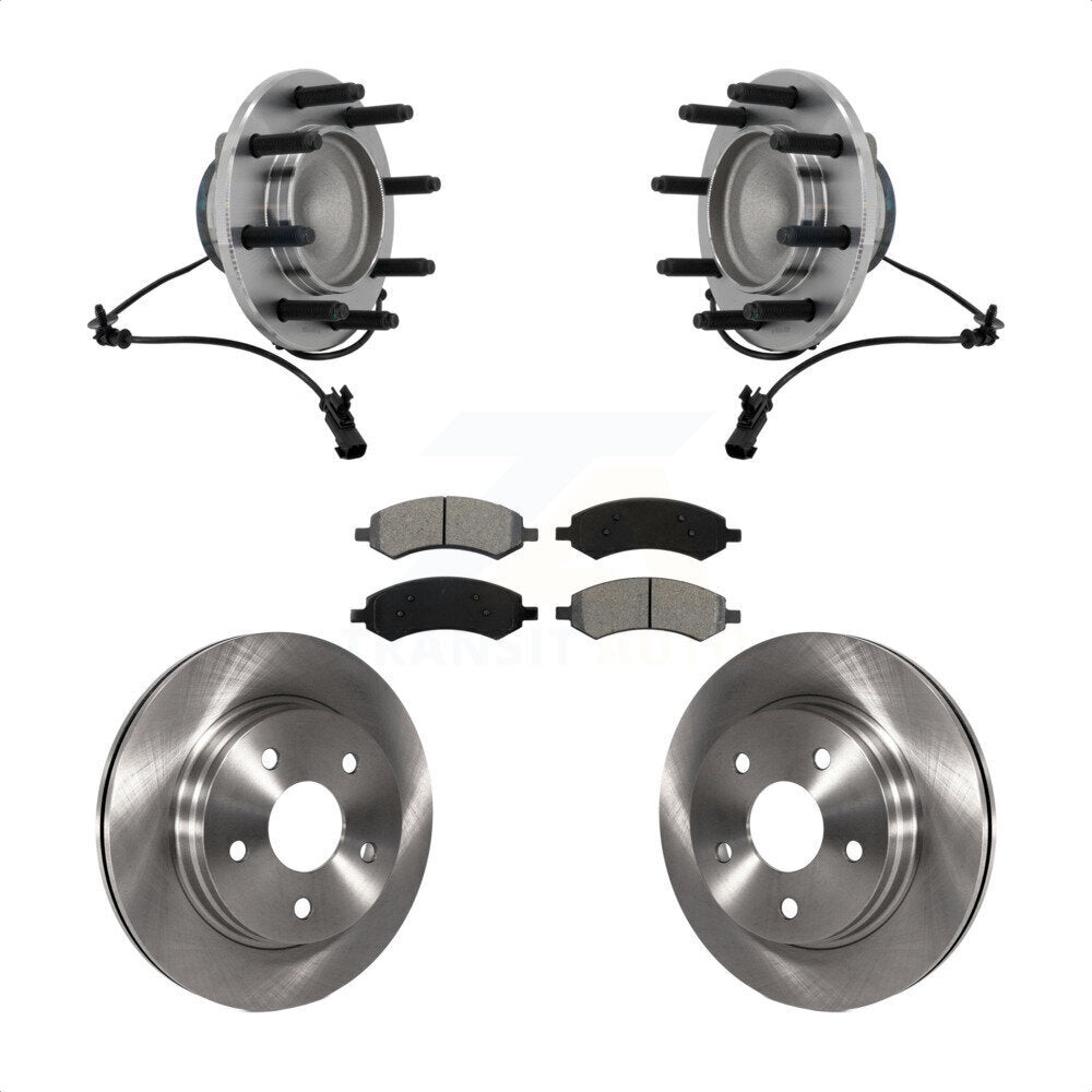 Front Hub Bearing Disc Brake Rotor Pad Kit For 2007-2008 Dodge Ram 1500 With 8 Lug Wheels KBB-132309