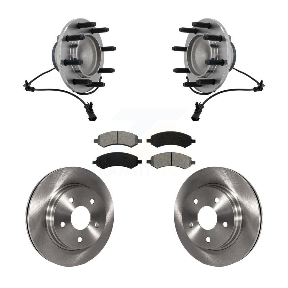 Front Hub Bearing Disc Brake Rotor Pad Kit For 2007-2008 Dodge Ram 1500 With 8 Lug Wheels KBB-132309