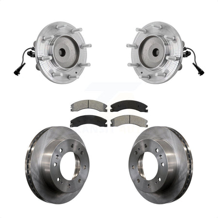 Front Hub Bearing Disc Brake Rotor Pad Kit For GMC Sierra 3500 HD Chevrolet Silverado RWD KBB-132311