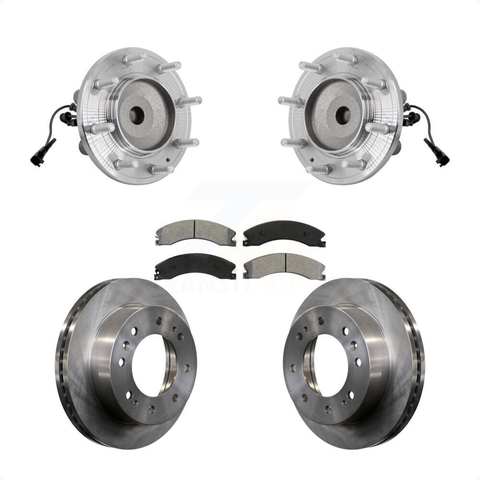 Front Hub Bearing Disc Brake Rotor Pad Kit For GMC Sierra 3500 HD Chevrolet Silverado RWD KBB-132311