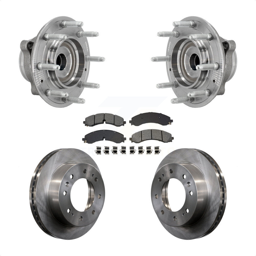 Front Hub Bearing Brake Rotor Pad Kit For GMC Chevrolet Silverado 2500 HD Sierra 3500 4WD KBB-132313