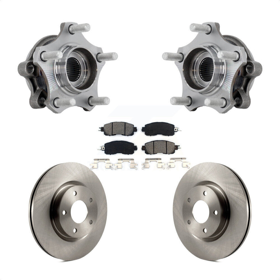 Front Hub Bearing Assembly Disc Brake Rotors And Pads Kit For 2019-2023 Nissan Altima KBB-132314