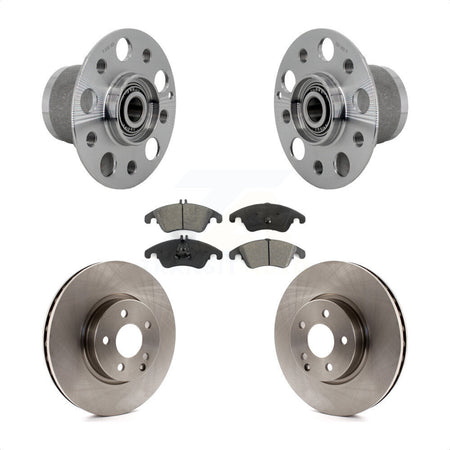 Front Hub Bearing Assembly Brake Rotor & Pads Kit For Mercedes-Benz C300 E350 C350 SLC300 KBB-132315
