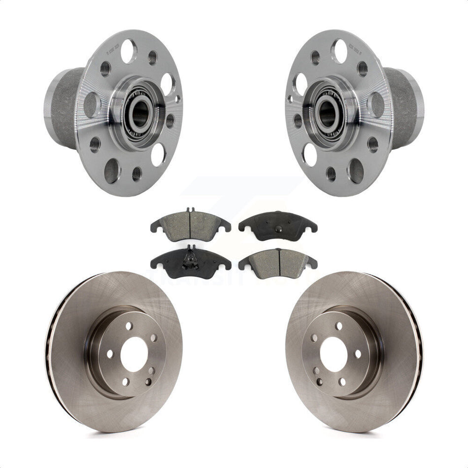Front Hub Bearing Assembly Brake Rotor & Pads Kit For Mercedes-Benz C300 E350 C350 SLC300 KBB-132315