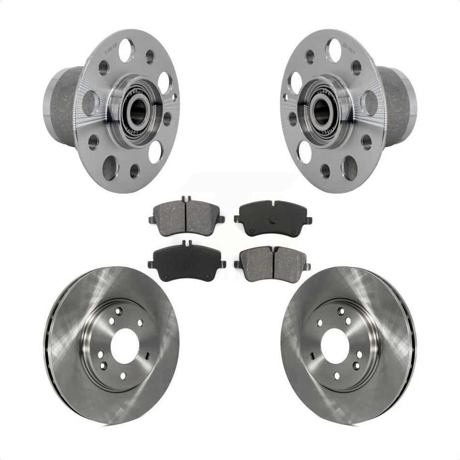 Front Hub Bearing Brake Rotor Pads Kit For 06-07 Mercedes-Benz C350 Without Sport Package KBB-132316