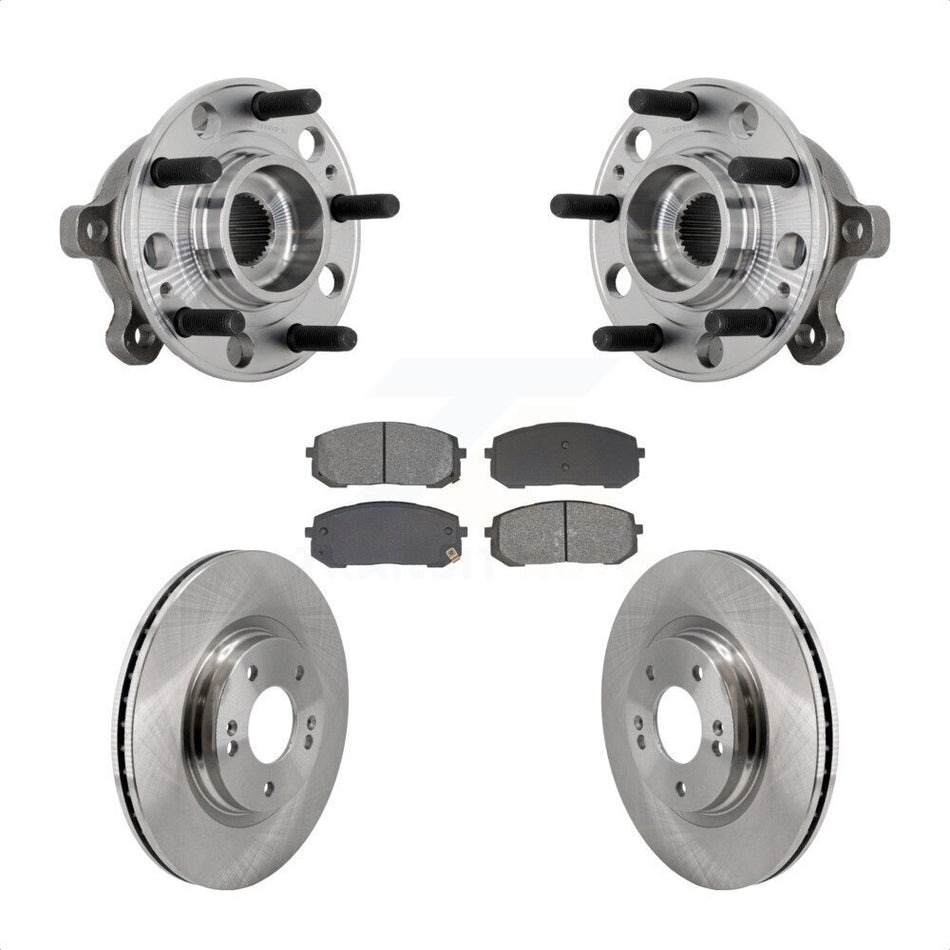 Front Hub Bearing Assembly Disc Brake Rotors And Pads Kit For Hyundai Sonata Kia K5 KBB-132318