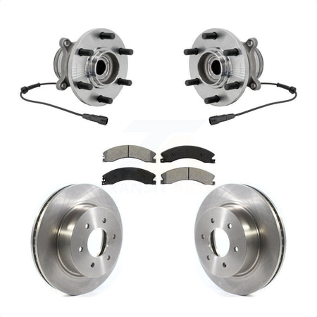Front Hub Bearing Assembly Disc Brake Rotor And Semi-Metallic Pad Kit For Nissan TITAN XD KBB-132320
