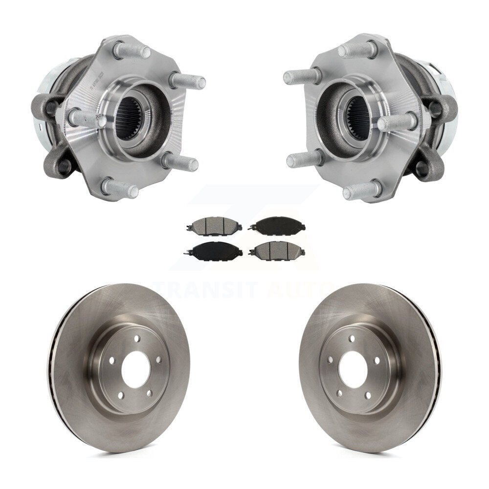 Front Hub Bearing Assembly Disc Brake Rotors And Semi-Metallic Pads Kit For Nissan Murano KBB-132322
