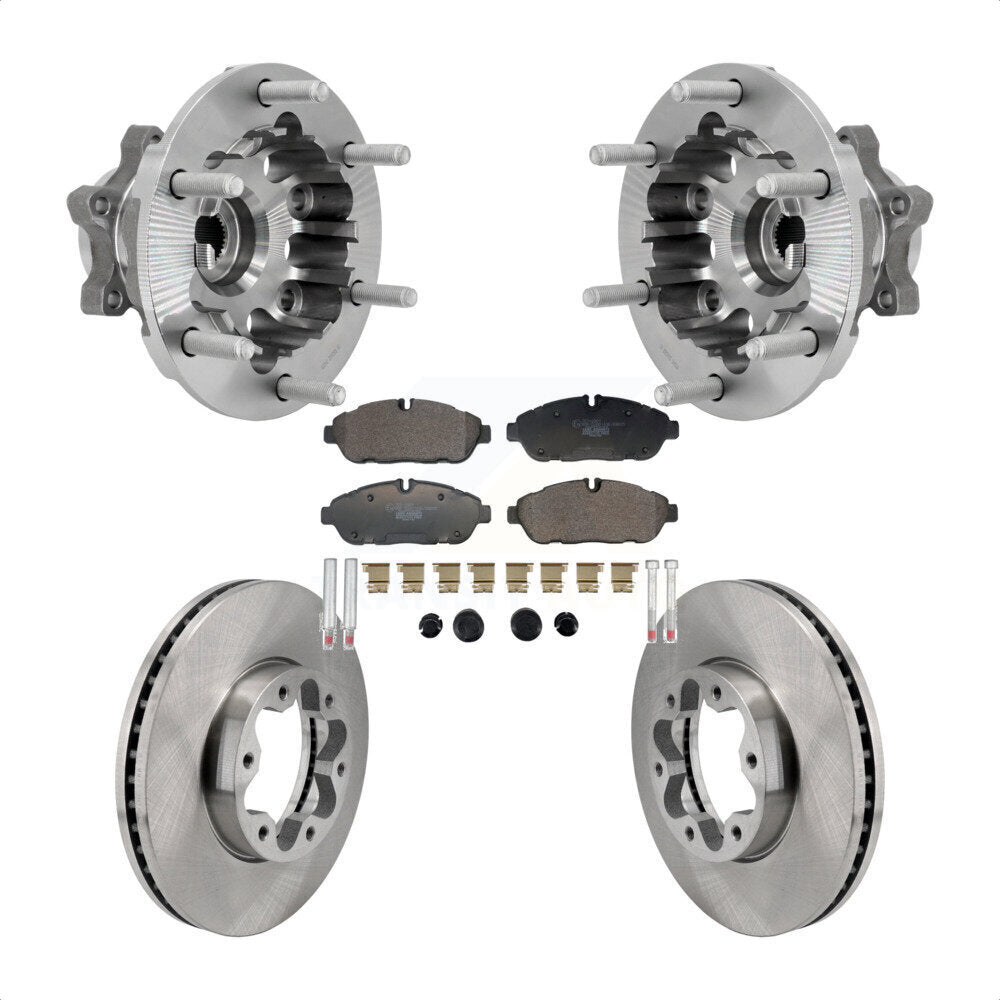 Front Hub Bearing Brake Rotor & Pads Kit For Ford Transit-250 Transit-350 Transit-150 AWD KBB-132324