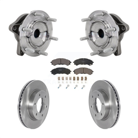 Front Hub Bearing Assembly Disc Brake Rotors And Pads Kit For 2019-2023 Ford Ranger 4WD KBB-132333