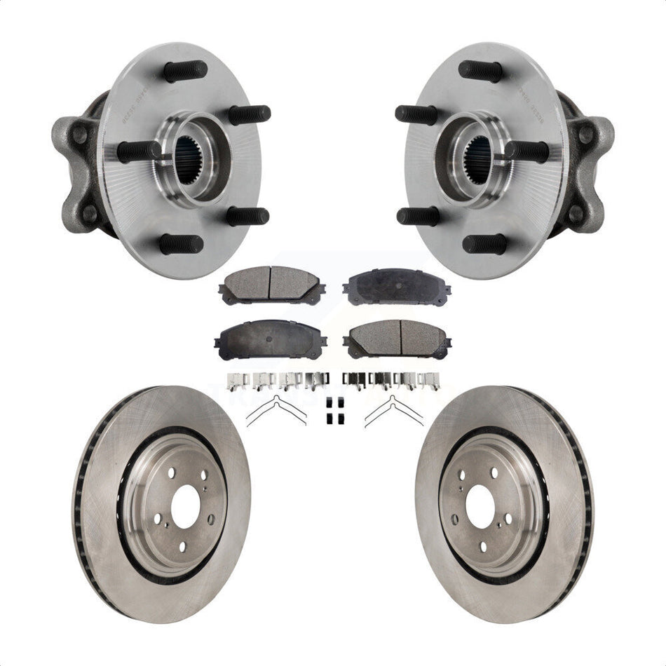 Front Hub Bearing Assembly Disc Brake Rotors And Pads Kit For 2020-2022 Toyota Highlander KBB-132338