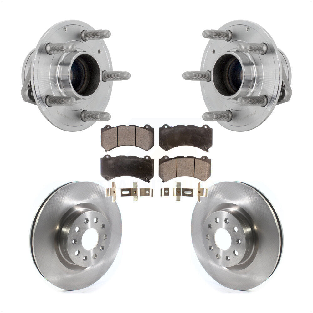 Front Hub Bearing Brake Rotor Pads Kit For 16 Cadillac CTS Vsport Premium with RWD KBB-132344