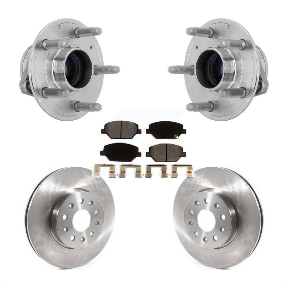 Front Hub Bearing Disc Brake Rotor & Pad Kit For Chevrolet Camaro Without Brembo Calipers KBB-132347