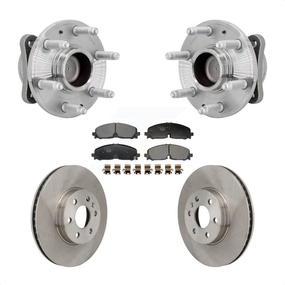 Front Hub Bearing Brake Rotor And Pad Kit For 2021-2022 Chevrolet Colorado GMC Canyon RWD KBB-132351