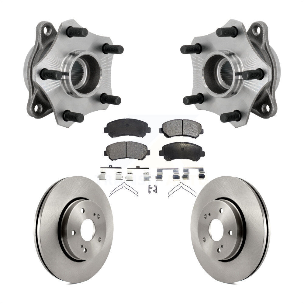 Front Hub Bearing Assembly Disc Brake Rotors And Pads Kit For 2010-2013 Suzuki Kizashi KBB-132353