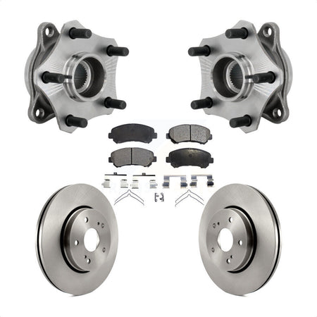 Front Hub Bearing Assembly Disc Brake Rotors And Pads Kit For 2010-2013 Suzuki Kizashi KBB-132353