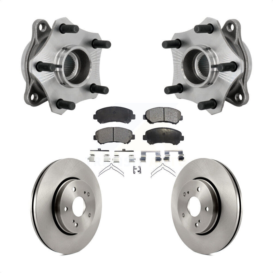 Front Hub Bearing Assembly Disc Brake Rotors And Pads Kit For 2010-2013 Suzuki Kizashi KBB-132353