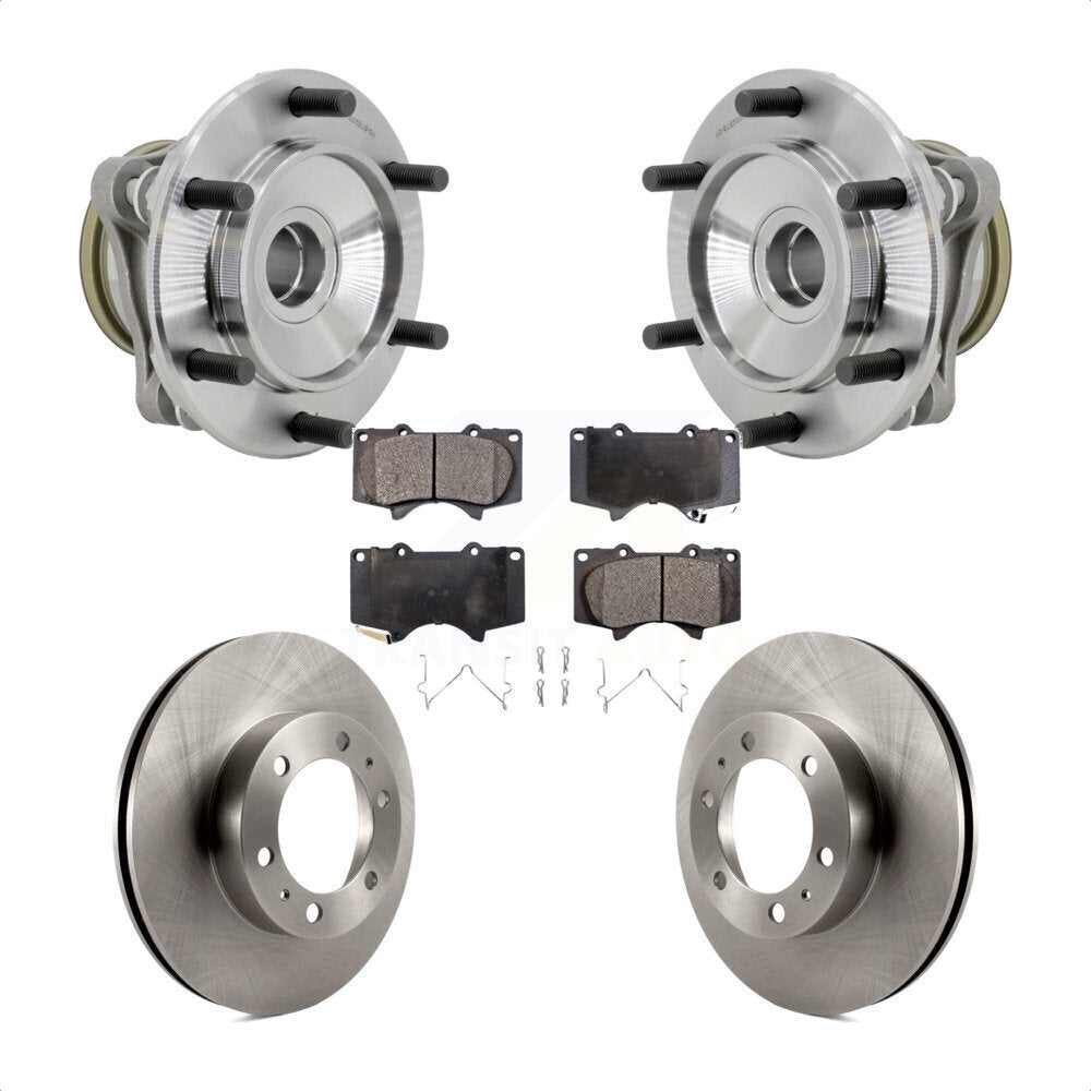 Front Hub Bearing Assembly Disc Brake Rotor Pads Kit For Toyota Tacoma 4Runner FJ Cruiser KBB-132356