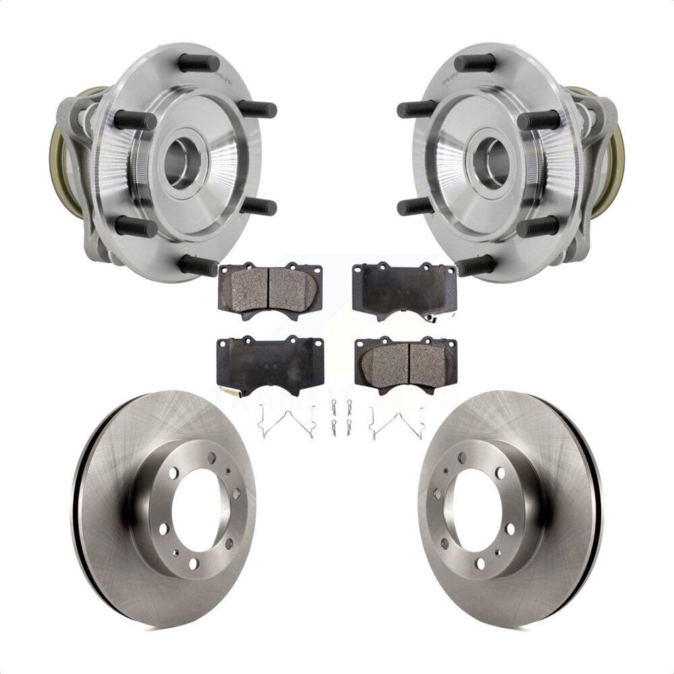 Front Hub Bearing Assembly Disc Brake Rotor Pads Kit For Toyota Tacoma 4Runner FJ Cruiser KBB-132356