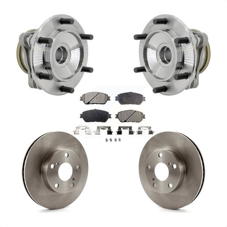 Front Hub Bearing Brake Rotor And Pad Kit For 2005-2015 Toyota Tacoma Pre Runner with RWD KBB-132357