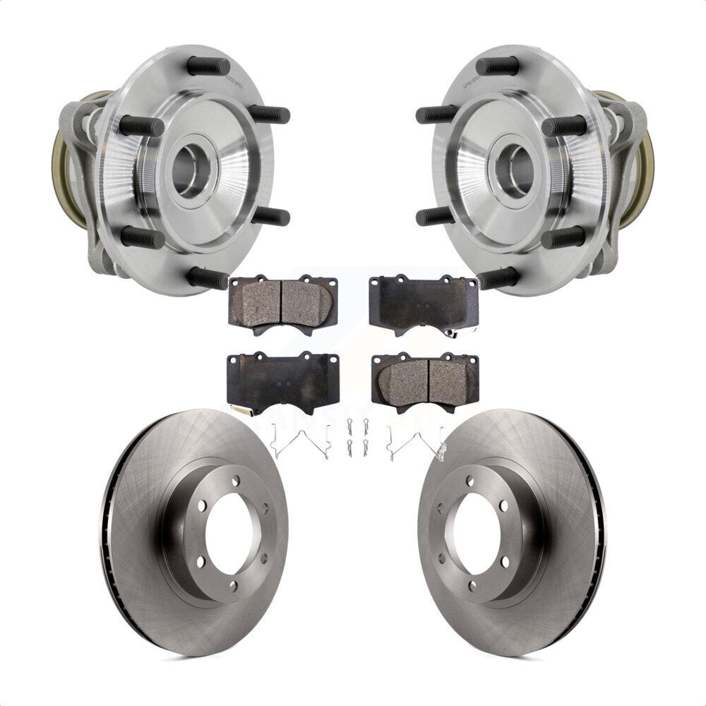 Front Hub Bearing Assembly Disc Brake Rotors And Ceramic Pads Kit For Toyota 4Runner RWD KBB-132358
