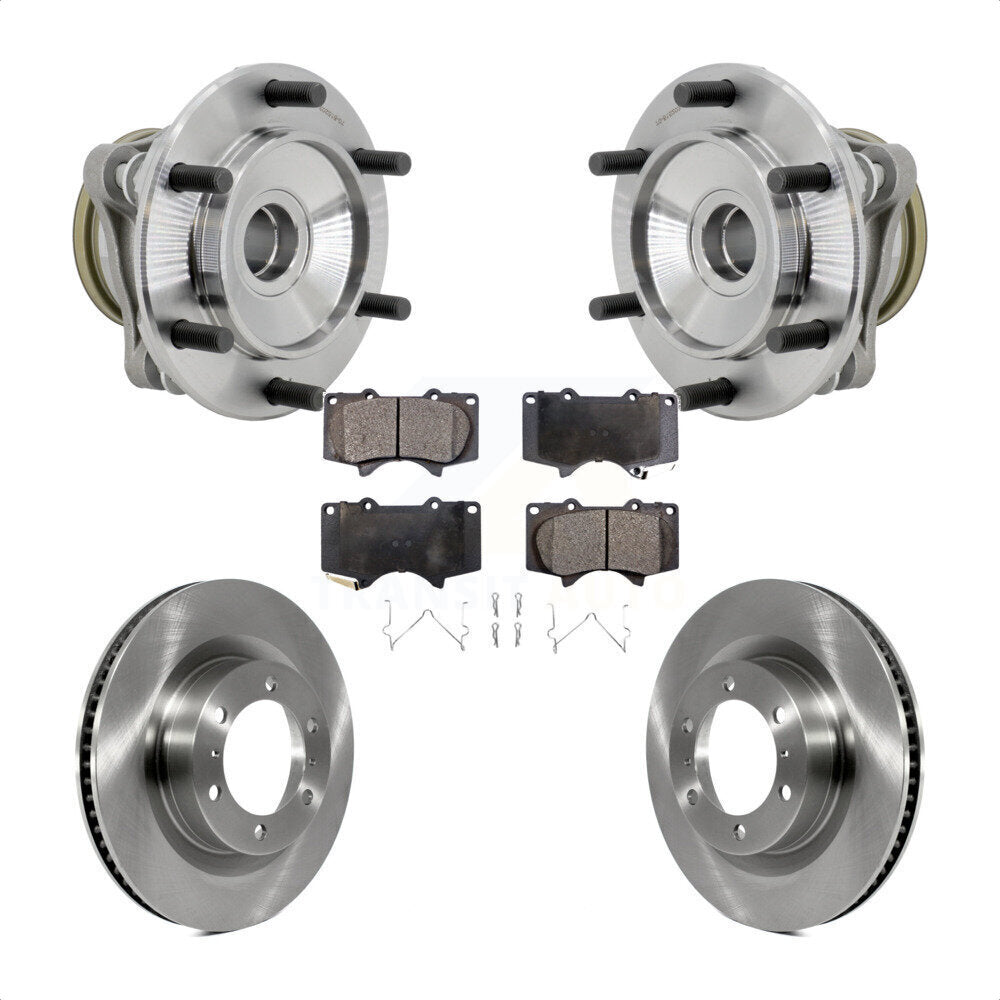 Front Hub Bearing Assembly Disc Brake Rotor And Pads Kit For 2010-2021 Toyota 4Runner RWD KBB-132360