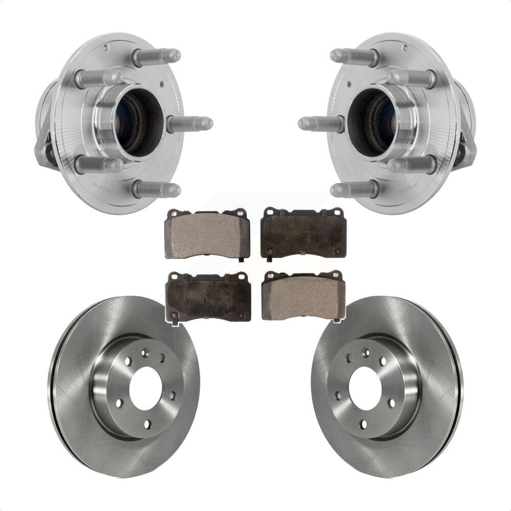 Front Hub Bearing Assembly Disc Brake Rotor & Pad Kit For 2019 Cadillac ATS Base with RWD KBB-132367