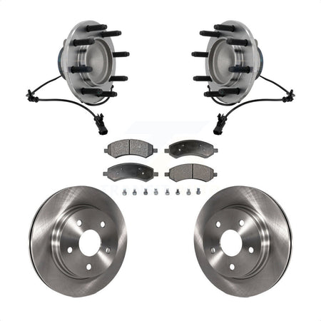 Front Hub Bearing Disc Brake Rotor Pad Kit For 2007-2008 Dodge Ram 1500 With 8 Lug Wheels KBB-132369