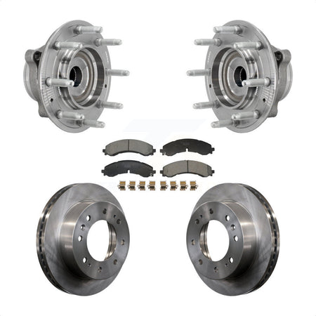 Front Hub Bearing Brake Rotor Pad Kit For GMC Chevrolet Silverado 2500 HD Sierra 3500 4WD KBB-132373