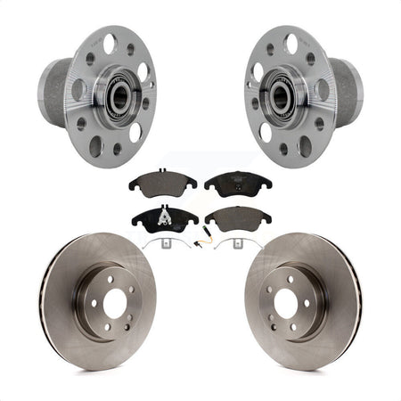 Front Hub Bearing Assembly Brake Rotor & Pads Kit For Mercedes-Benz C300 E350 C350 SLC300 KBB-132375