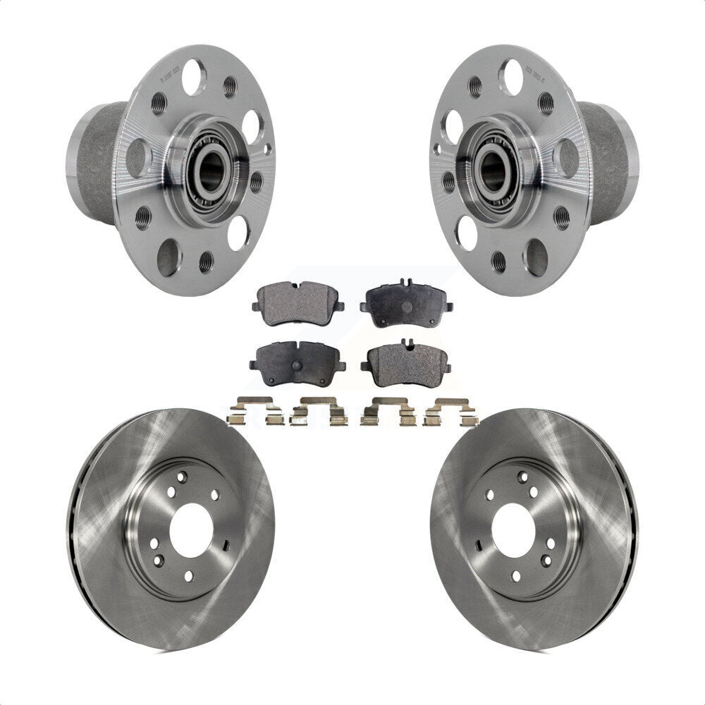 Front Hub Bearing Brake Rotor Pads Kit For 06-07 Mercedes-Benz C350 Without Sport Package KBB-132376