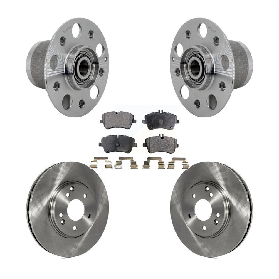 Front Hub Bearing Brake Rotor Pads Kit For 06-07 Mercedes-Benz C350 Without Sport Package KBB-132376