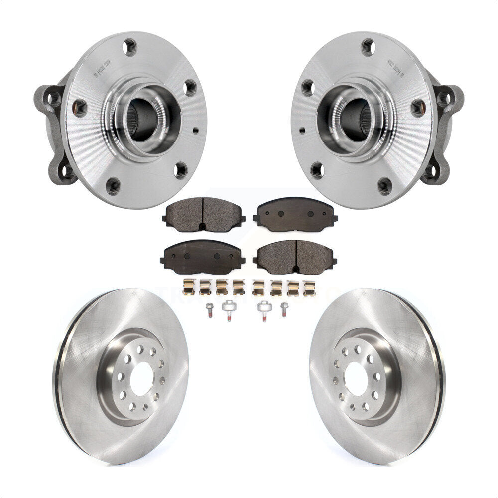 Front Hub Bearing Assembly Disc Brake Rotor And Pads Kit For Volkswagen Atlas Cross Sport KBB-132377