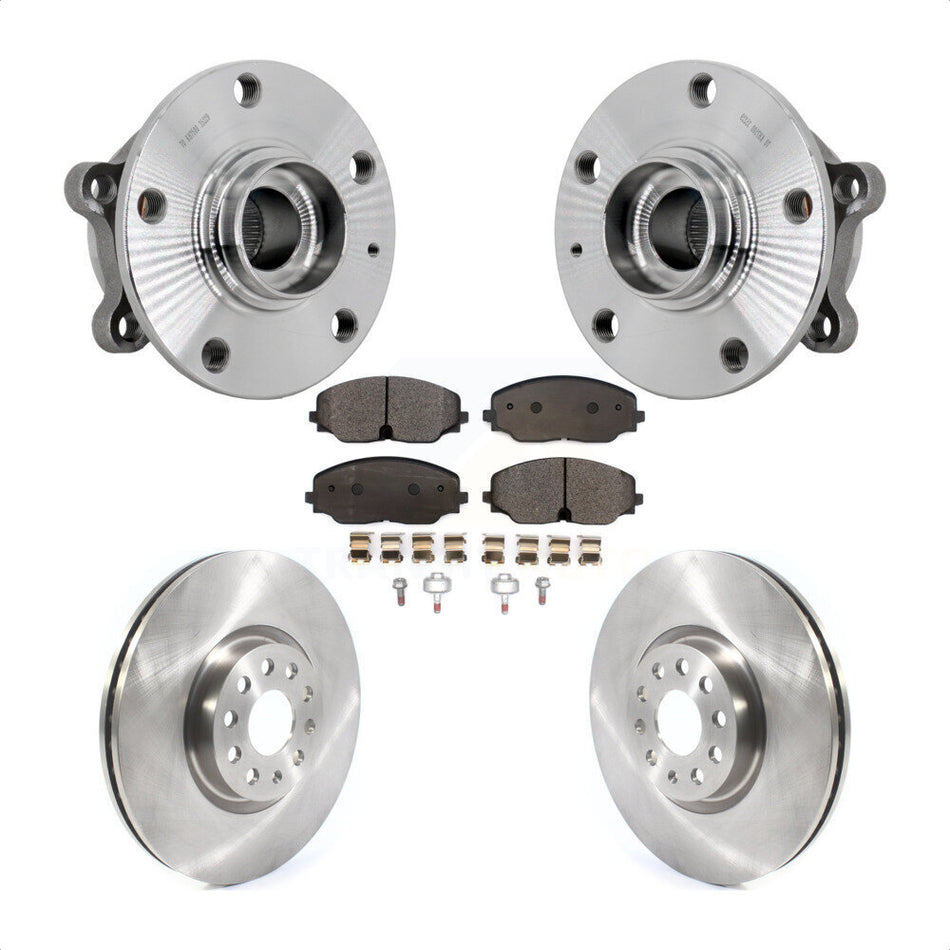 Front Hub Bearing Assembly Disc Brake Rotor And Pads Kit For Volkswagen Atlas Cross Sport KBB-132377