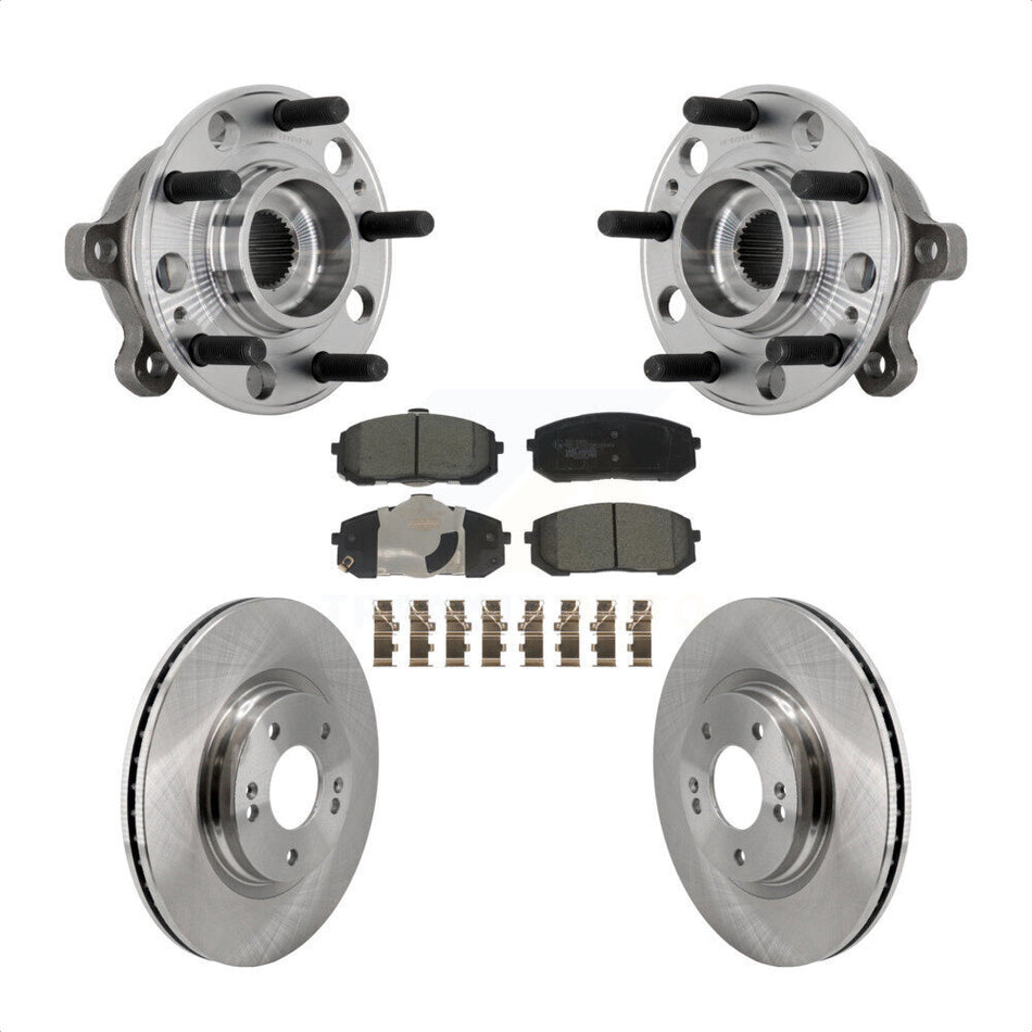 Front Hub Bearing Assembly Disc Brake Rotor And Ceramic Pad Kit For Hyundai Sonata Kia K5 KBB-132378