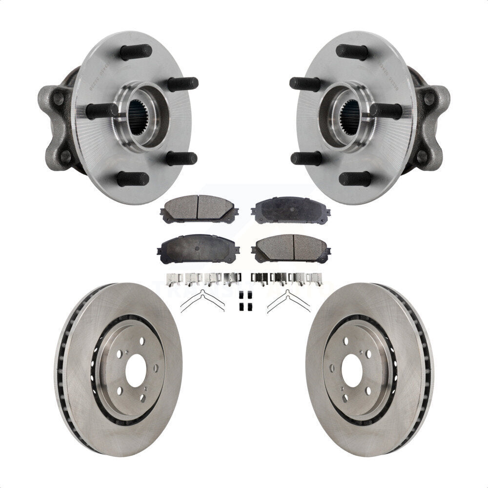 Front Hub Bearing Assembly Disc Brake Rotors And Pads Kit For 2021-2023 Toyota Sienna KBB-132379
