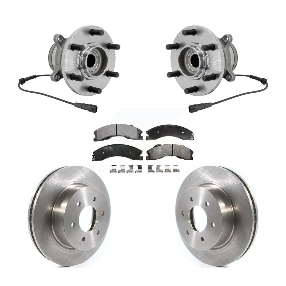 Front Hub Bearing Assembly Disc Brake Rotors And Ceramic Pads Kit For Nissan TITAN XD KBB-132380