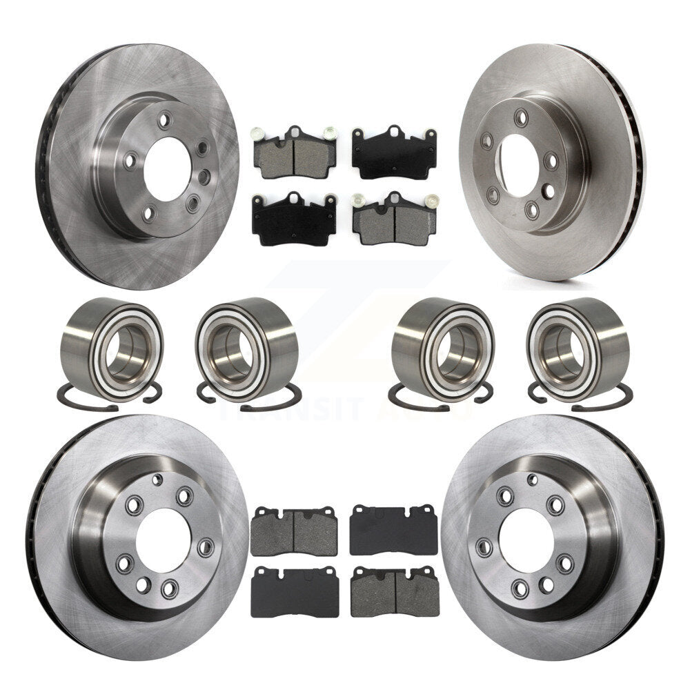 Front Rear Wheel Bearings Disc Brake Rotors And Pads Kit (10Pc) For Volkswagen Touareg KBB-132394