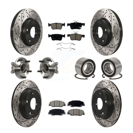Front Rear Hub Bearing Coated Disc Brake Rotor Pad Kit (10Pc) For 2019-2022 Honda Insight KBB-132396