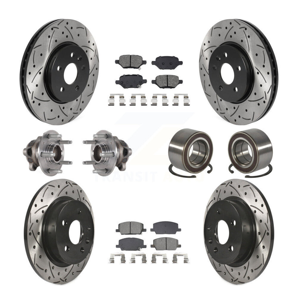 Front Rear Hub Bearing Coated Brake Rotor Pads Kit (10Pc) For Buick Encore Chevrolet Trax KBB-132402