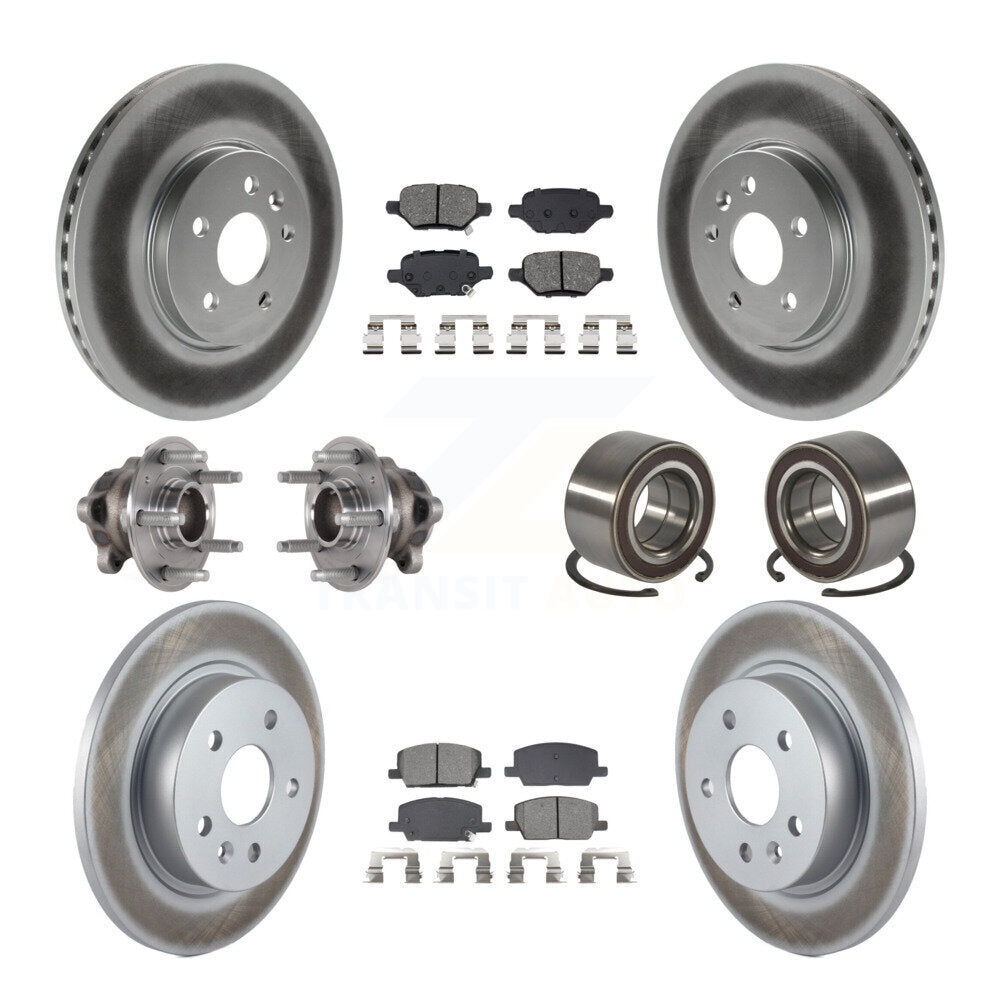 Front Rear Hub Bearing Coated Brake Rotor Pads Kit (10Pc) For Buick Encore Chevrolet Trax KBB-132414