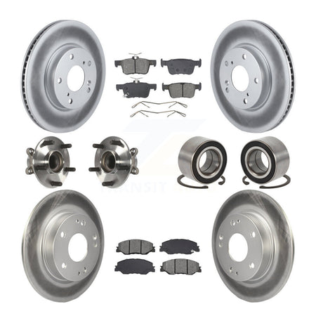 Front Rear Hub Bearing Coated Disc Brake Rotor Pad Kit (10Pc) For 2019-2022 Honda Insight KBB-132415