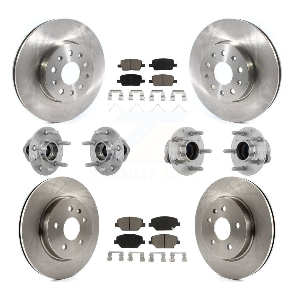 Front Rear Hub Bearing Disc Brake Rotors And Ceramic Pads Kit (10Pc) For Chevrolet Camaro KBB-132447