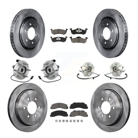 Front Rear Hub Bearing Brake Rotor & Pad Kit (10Pc) For Ford Expedition Lincoln Navigator KBB-132457