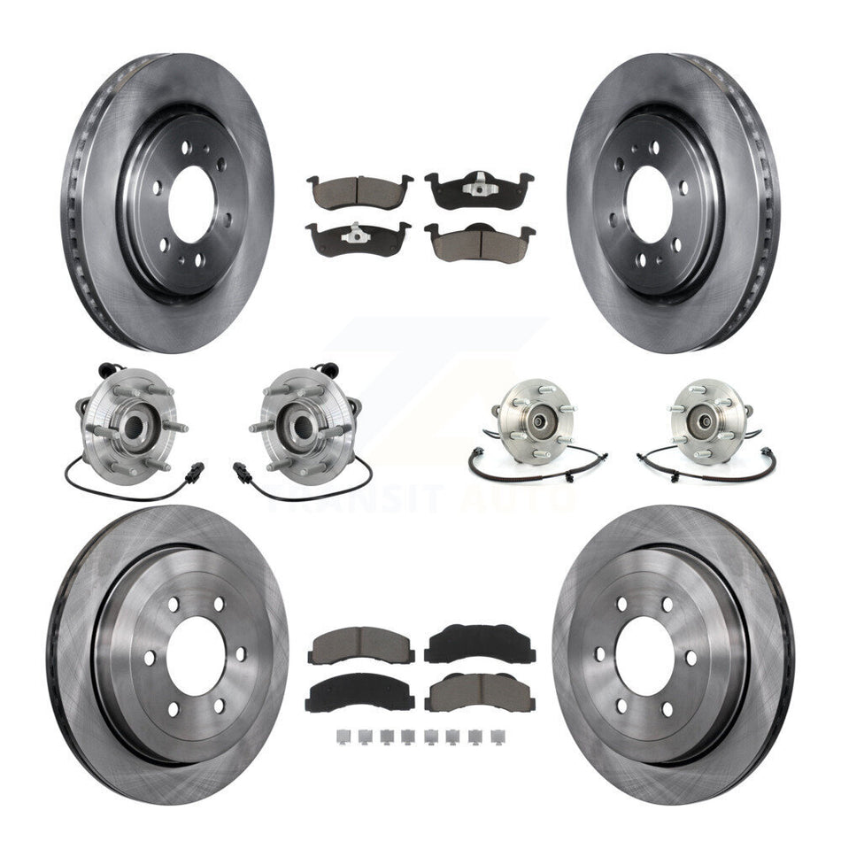 Front Rear Hub Bearing Brake Rotor & Pad Kit (10Pc) For Ford Expedition Lincoln Navigator KBB-132457