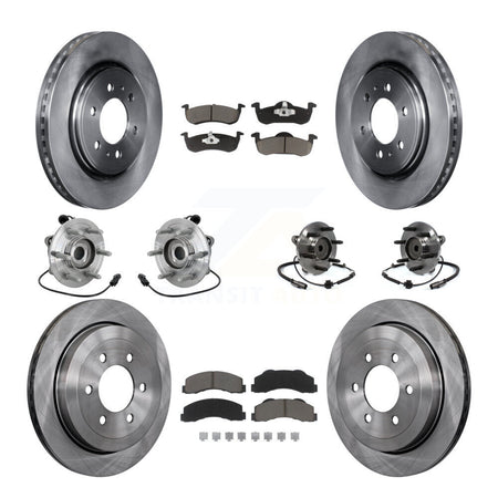 Front Rear Hub Bearing Brake Rotor & Pad Kit (10Pc) For Ford Expedition Lincoln Navigator KBB-132458